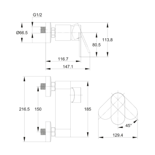Смеситель для душа Cersanit Elio A63046 хром